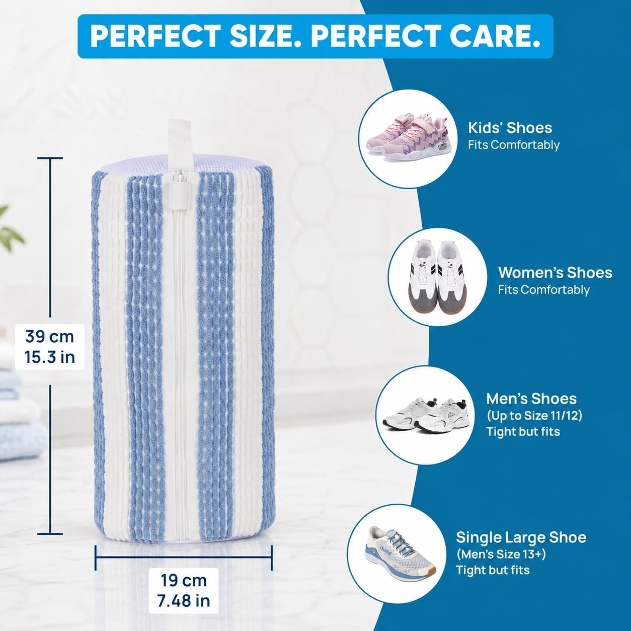 Kalitease Shoe Washing Bag – 2Pcs Reusable Shoe Laundry Bags for Sneakers, 360° Deep Cleaning, Secure Lock Sneaker Washing Machine Bag with 6 Deodorizer Balls & Shoe Trees (white)