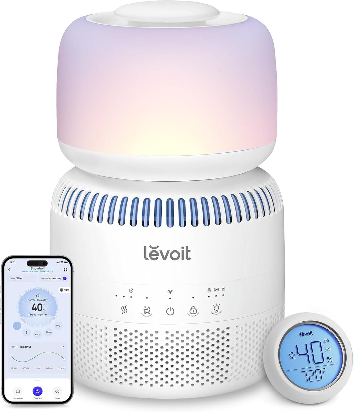 Levoit Humidifiers for Bedroom, Smart Warm and Cool Mist, Symptom Relief
