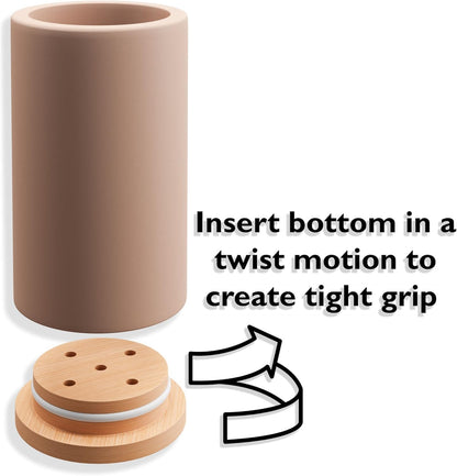 Matani Bamboo Toothbrush Holder Diatomite Tooth Brush Organizer - Storage Stand for Small Bathroom & Counter - Removable Base & Drain Holes, Water-Absorbent & Quick-Drying (Brown)