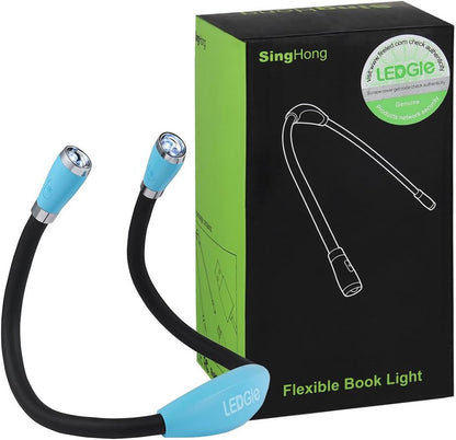 LEDGLE LED Neck Reading Light, Book Light for Reading in Bed, 3 Color Temperatures 6 Adjustable Brightness 1600K 3500K 6000K Flexible Neck Lights for Knitting Reading Crocheting Repairing (Black)