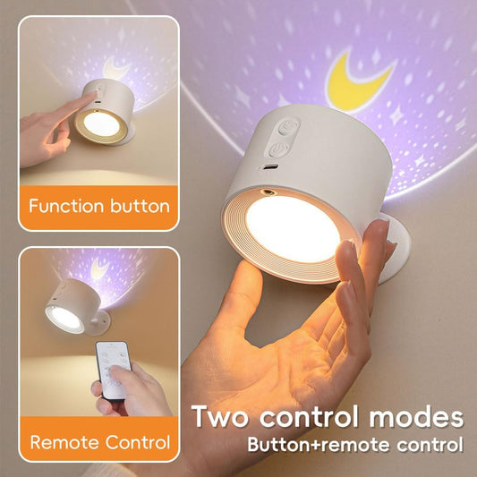 LED Wall Sconce Rechargeable 3 Color 360° Rotate Magnetic Ball for Reading | Decor Wall Mounted Lamp 3 Color Temperature Brightness Level Cordless Wall Light for Bedside White