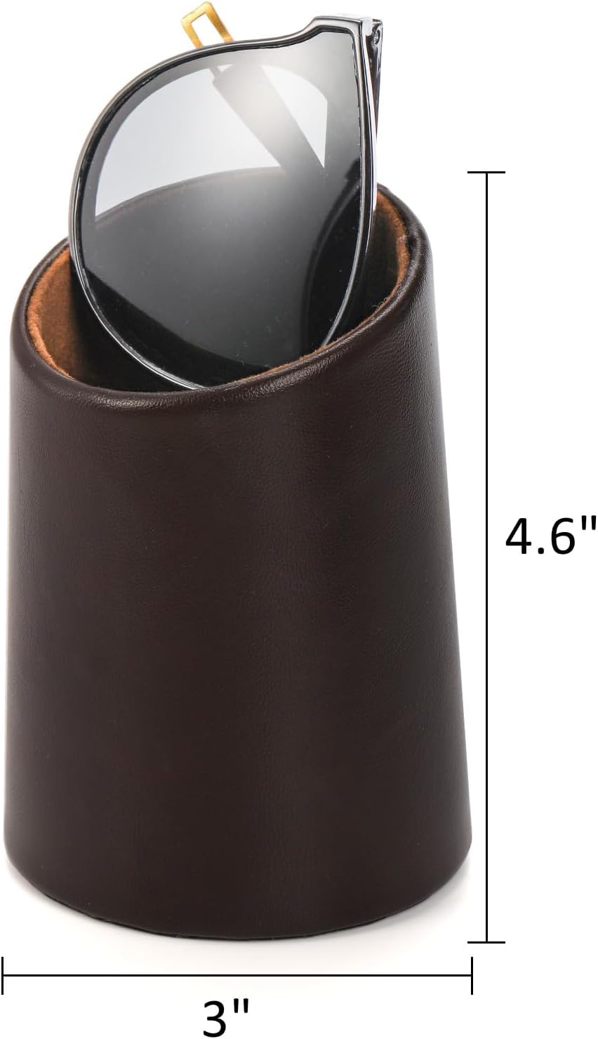 ZOOFOX 4 Pack Eyeglass Holder Stand, PU Leather Stand Case for Eyewear, Reading Glasses, Desk, Nightstand