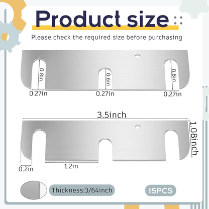 10 Pcs Hardware Door Hinge Shims Stainless Steel Metal Coated Finish Door Hinge Shim for Repair Kit (4 Inch,White)