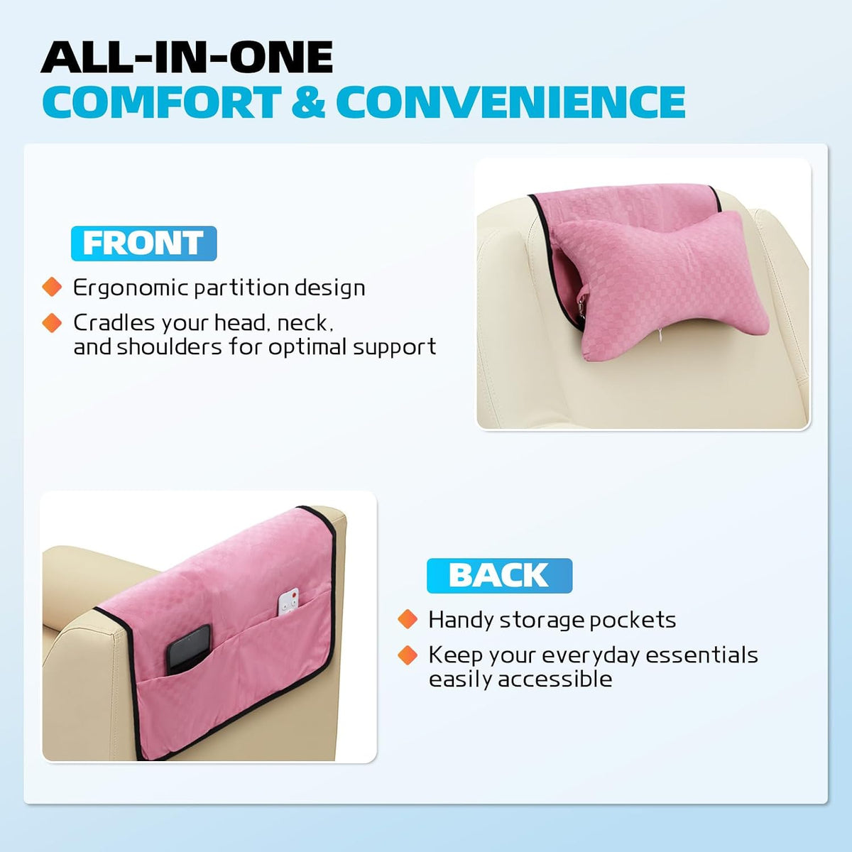 Recliner Head Pillow for Neck, Recliner Pillow for Headrest, Sofa, Chair