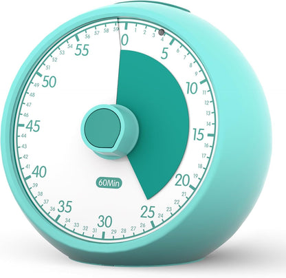 Visual Timer for Kids 60-Minute Countdown Timer with Optional Alarm, Focus Tool for ADHD & Autism, Time Management for Homework, Chores, Office, Kitchen, Teaching & Study Routines (Purple)