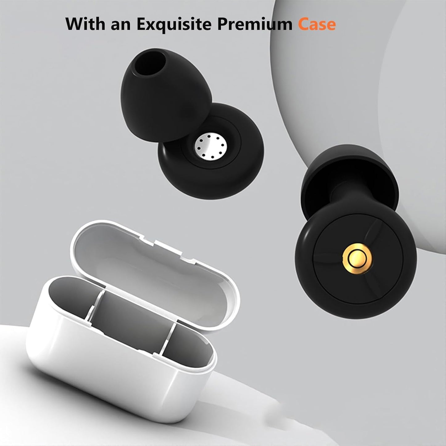 Ear Plugs for Noise Reduction, Lihobi 50dB Super Soft Reusable Silicone Earplugs for Sleeping Concerts Work Study - 6 Ear Tips in S, M, L with Case High Fidelity Hearing Protection