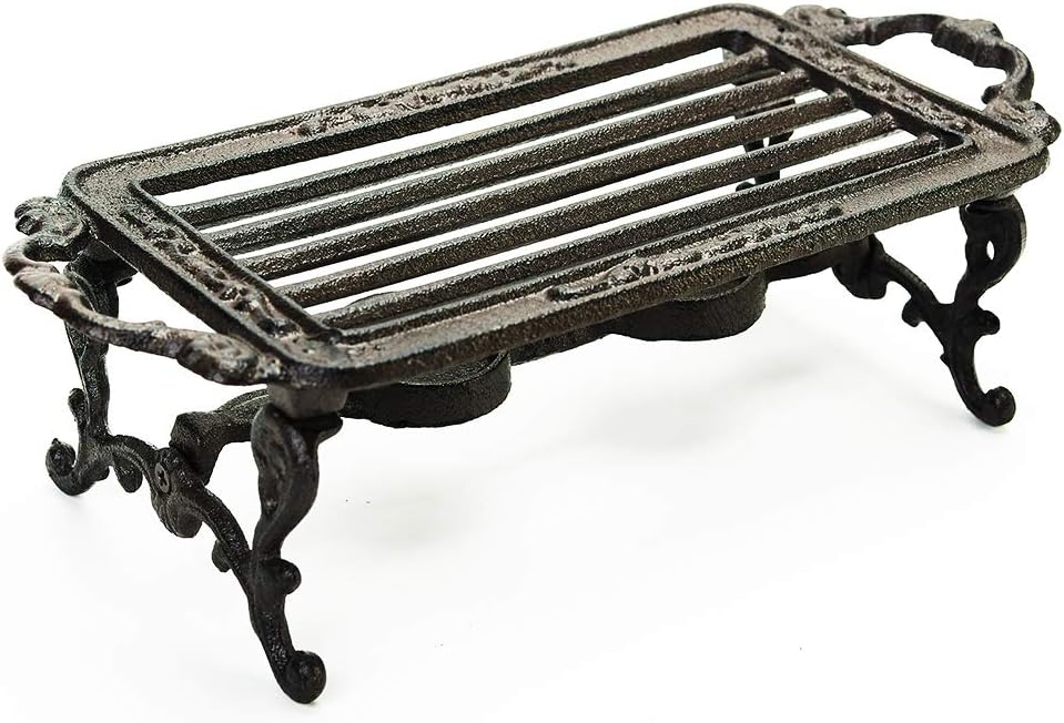 Sungmor Cast Iron Teapot Warmer - Rustic Design with Tealight Holder | Heavy Duty & Decorative Candle Holder Stands for Heat Food Coffee Milk or Tea