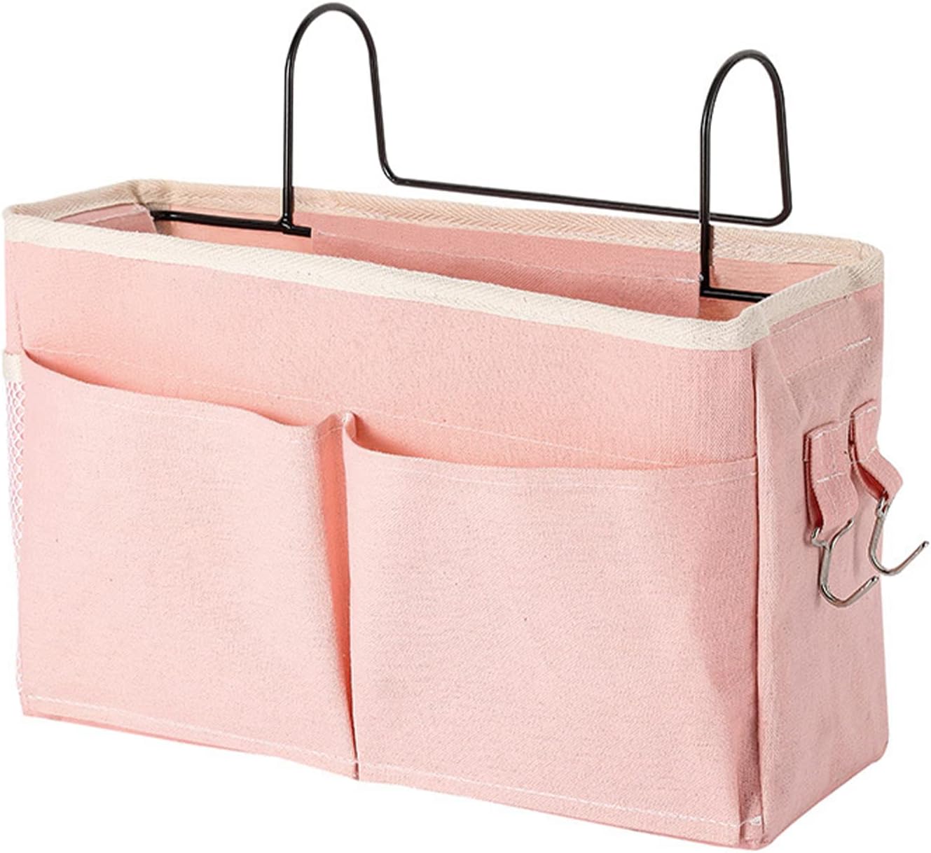 Surblue Bedside Caddy Bedside Storage Bag Hanging Organizer for Bunk, Hospital Beds, Dorm Rooms Bed Rails Camp 4 Pockets and 2 Hooks (Skyblue)