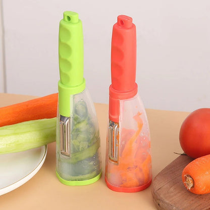 Bonano 2 Pieces set of Peeler with container Stainless steel blade,Both fruits and vegetables are suitable., 9*5*2