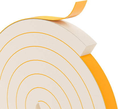 33FT EVA Foam Weather Stripping Door Seal, Self-Adhesive Weatherstrip AC Foam Tape for Door Frame, Window Gaps, Soundproof Insulation
