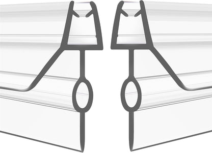 2-Pack Frameless Shower Door Bottom Seal (1/4'' X 39'') Clear Glass Shower Door Sweep Strip can Covers up to 23mm Gap - Stop Leaks