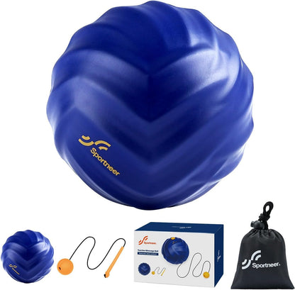 Sportneer Massage Balls for Trigger Point Therapy, Lacrosse Ball with String, Muscle Myofascial Massage Balls for Deep Tissue Release Foot Plantar Fasciitis,Hard Ball for Back Shoulder Relax- Blue