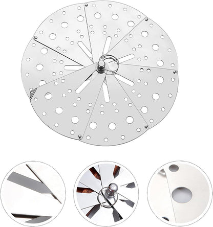 Ipetboom Adjustable Stainless Steel Household Anti-spill Lid with Air Holes and Small Ring, Multifunctional Spill Stopper Cover for Kitchen Pots, Safe Material and Vapor Discharge Feature