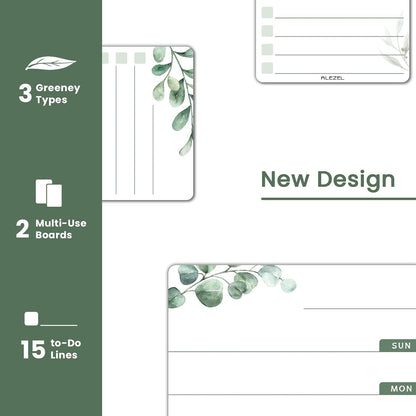 ALEZEL Weekly Calendar Whiteboard for Refrigerator, Magnetic Weekly Planner | Includes Weekly Dry Erase Board for Refrigerator & 2 Grocery/to Do List Whiteboards, 3 Markers + 1 Eraser