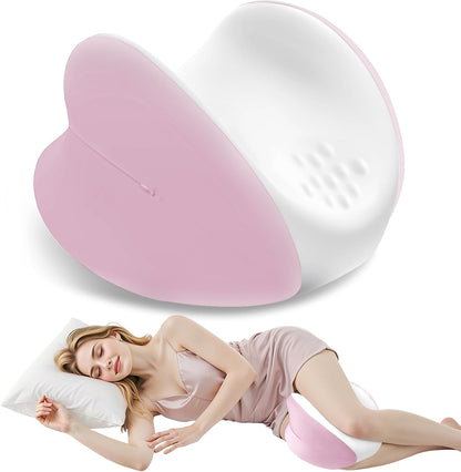 Knee Pillow for Side Sleepers, Leg Pillow with Cooling Cover, Memory Foam Body Pillow for Side Sleeping, Heart-Shape Cushion for Hip, Back & Sciatica Pain Relief, Grey