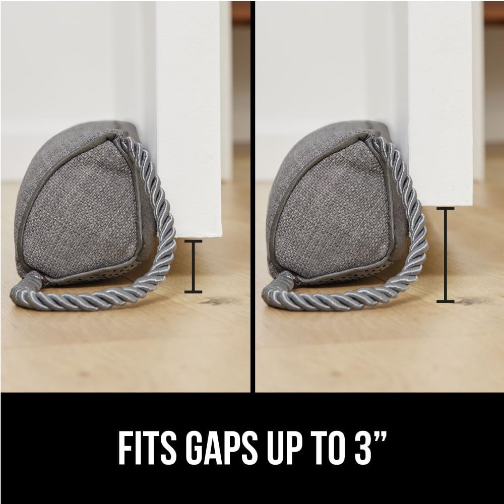 GORILLA GRIP Door Draft Stopper for Bottom of Doors, Cold Air Insulation Sweep, Weather Stripping Seal Noise, Soundproofing, Warmth Sealer, Easy Install Gap Filler, Home Essentials, 32 Inch, Gray