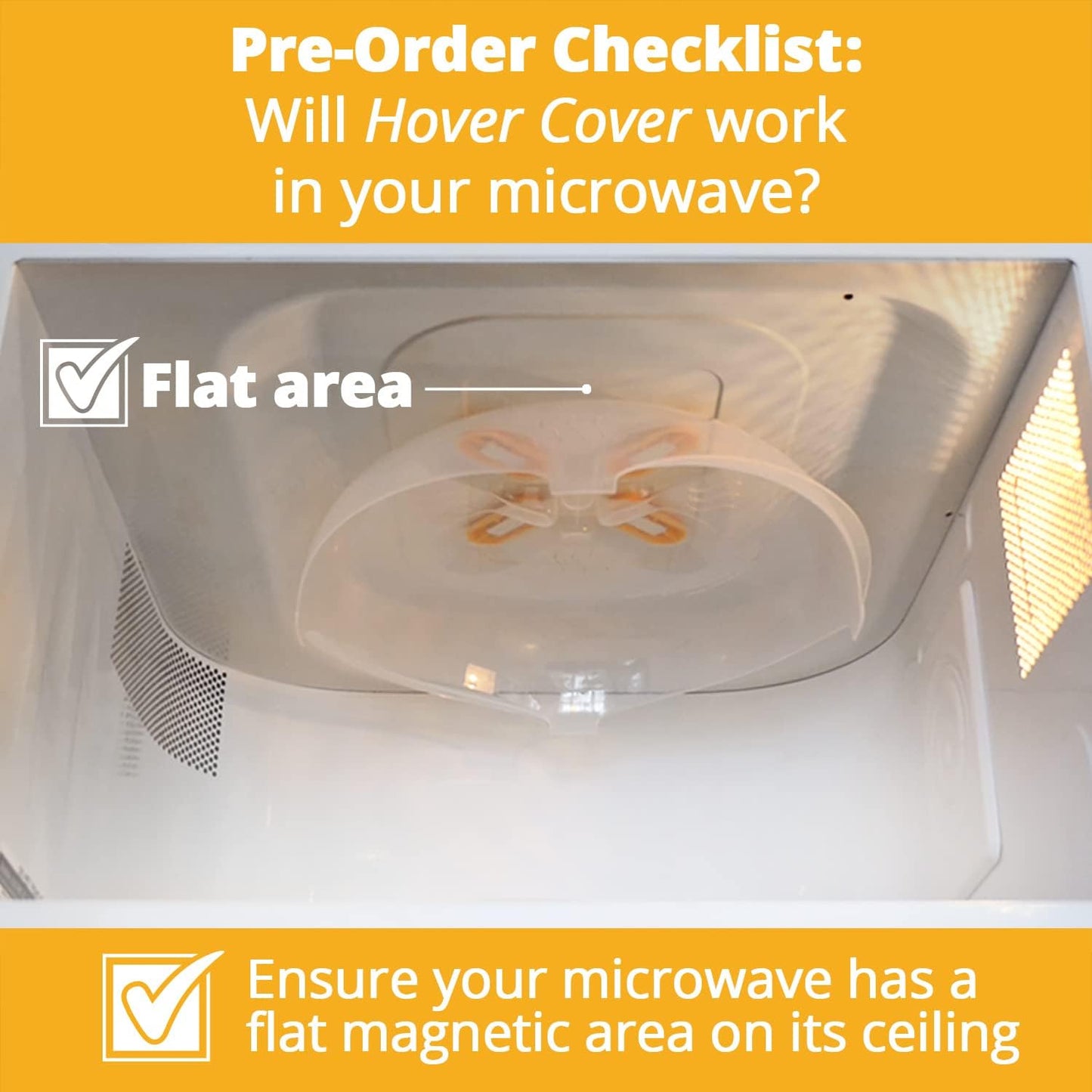 HOVER COVER Magnetic Microwave Splatter Cover for Food - 12-Inch - Gray | BPA-Free Lid, Vented Plate Guard with Steam Vents, Anti-Splash Microwave Lid, Dishwasher Safe, Space-Saving Magnetic Storage