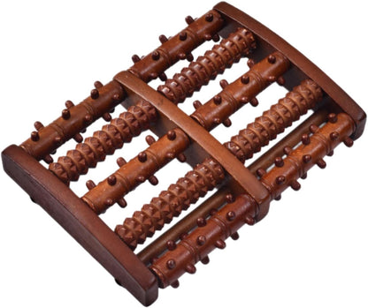 Wooden Foot Massager for Plantar Fasciitis Relief, Ergonomic Foot Roller for Muscle Relaxation, Circulation & Acupressure, Sturdy Wood Frame Massage Roller 10.63 x 7.48 x 1.57 in (Style 2)