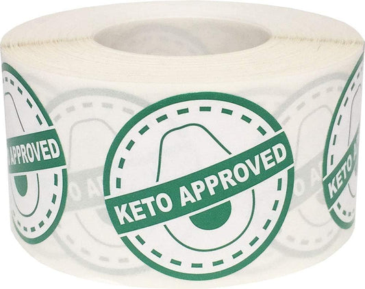 Keto Approved Food Rotation Labels 1.25 Inch Round Circle Dots 500 Adhesive Stickers