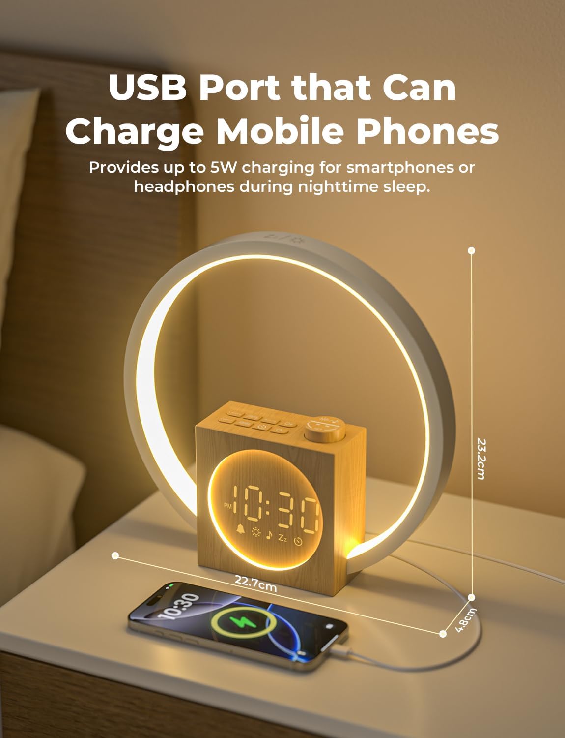 LIORQUE Wake Up Light Sunrise Alarm Clock for Bedrooms with Touch Control