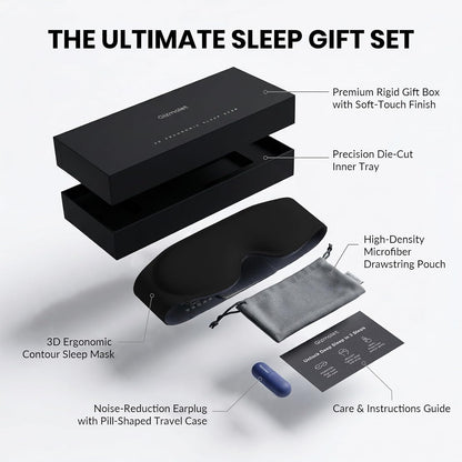 Maximum Blackout Sleep Mask for Deep Sleep, 3D Eye Mask with Spacious Eye Cups, Zero Eye Pressure, Long Eyelash & Lash Extension Friendly, Eye Cover for Travel/Shift Work/Daytime Sleep, Black