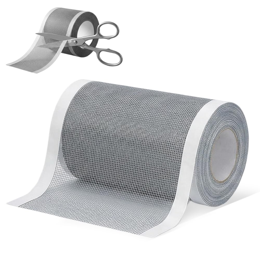 Strong Adhesive Screen Repair Tape, Window Screen Repair Kit, Fiberglass Mesh Screen Repair Kit for Window and Door, Self-Adhesive Patch for RV, Tent, Pool, Patio, Porch Netting (1 PCS, 5 IN*35 FT)