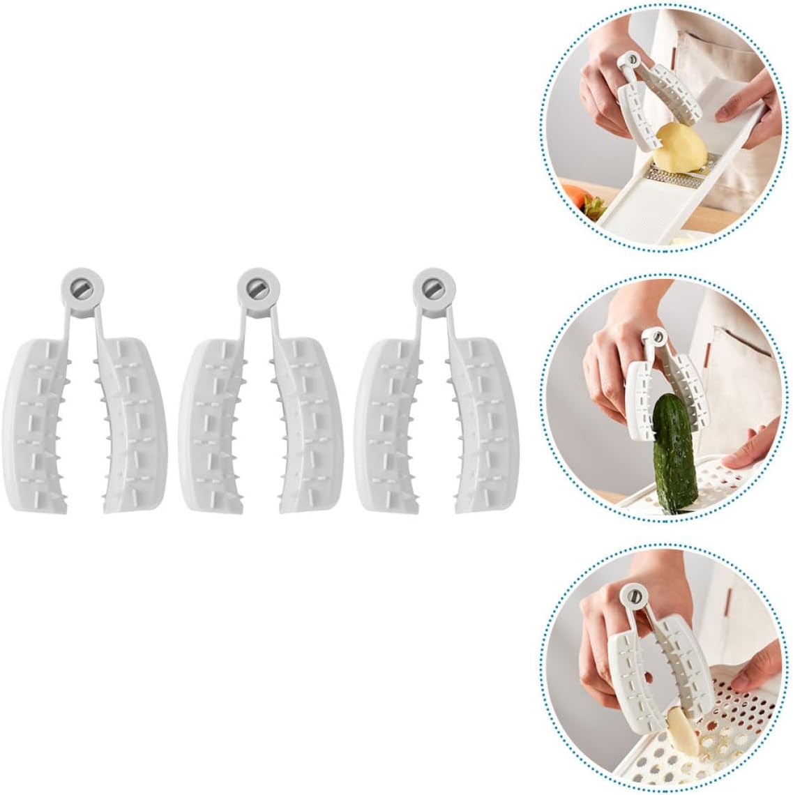FOMIYES 3pcs Finger Protective Shields for Vegetable Cutting, Grater Finger Guard Safety Protectors, Hand Guards for Kitchen Chopping and Slicing Tasks