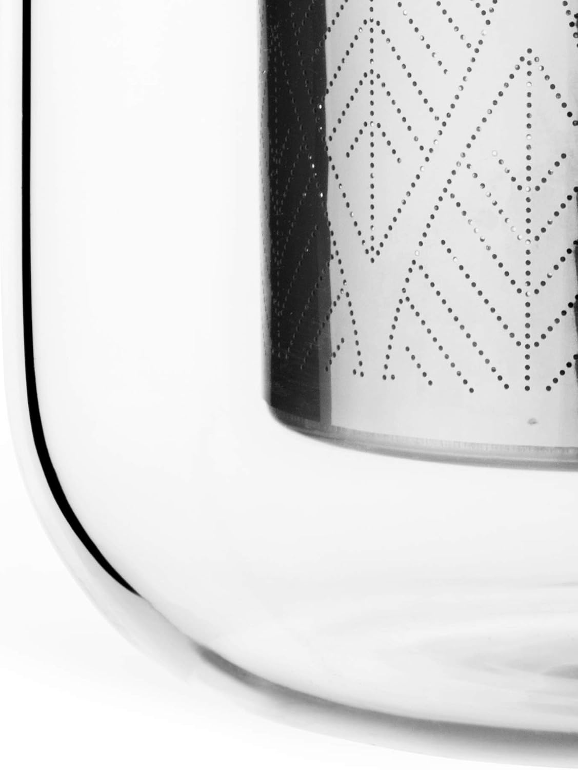 VIVA Minima Balance Glass Tea Cup with Infuser and Lid, 17oz, Clear Bamboo