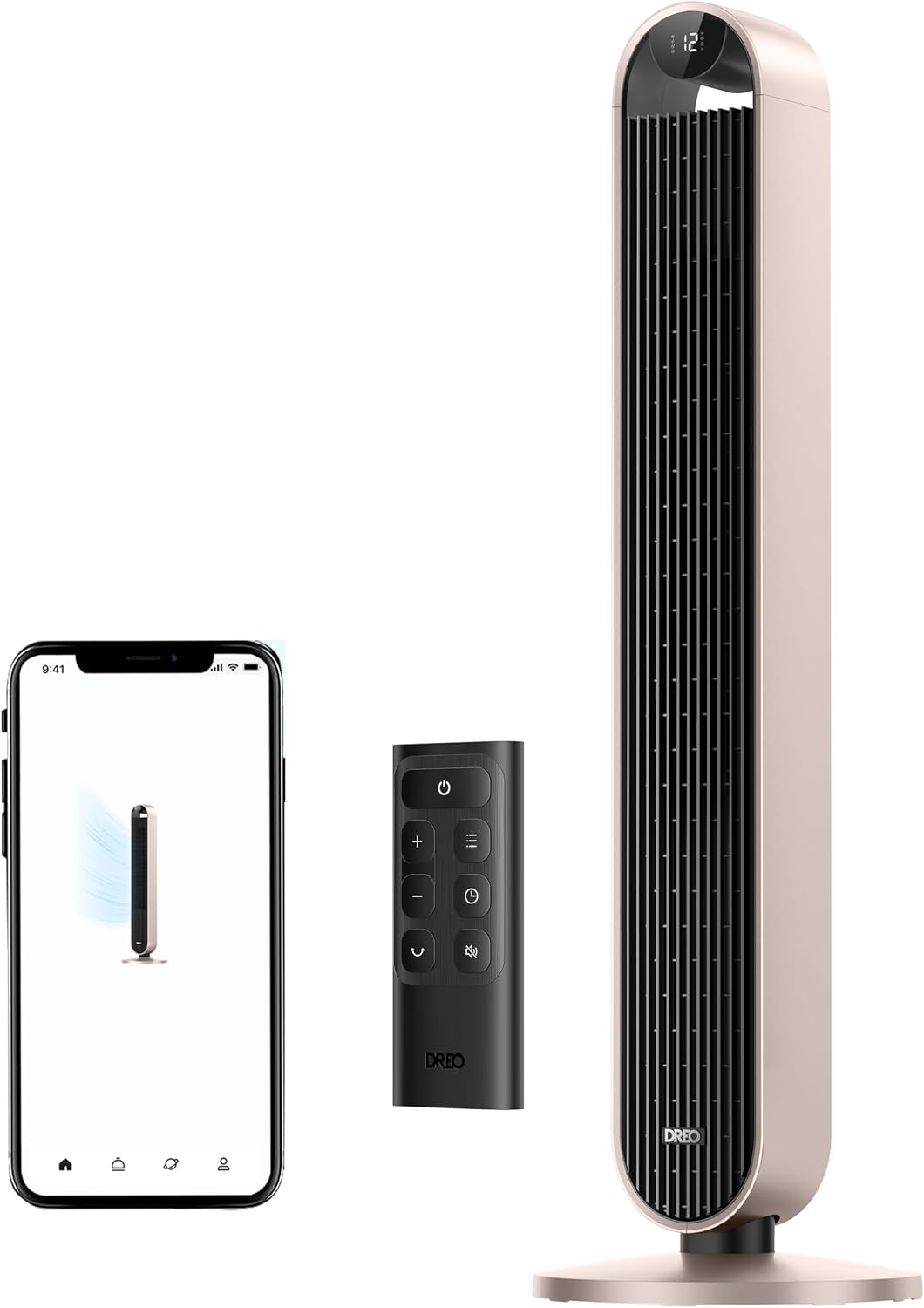 DREO Smart Tower Fan for Bedroom, 120° Oscillating Fan, 12 Speeds