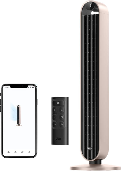 DREO Smart Tower Fan for Bedroom, 120° Oscillating Fan, 12 Speeds
