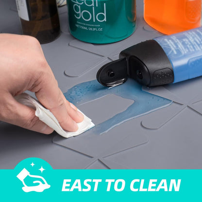 Waterproof Under Sink Mat 34" x 22", Silicone Mat Kitchen liner | BPA-Free Silicone Tray with Raised Lip Protect Cabinets from Leaks, Versatile Home Organizer for Bathroom, Pets, Boots, Floor