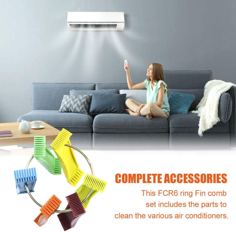 Cenipar 2PCS Air Conditioner Condenser Fin Comb Set Include FCR6 Fin Comb and Stainless Radiator Fin Comb Compatible with Air Conditioner HVAC Fin Comb Straightener