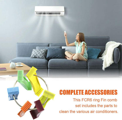 Cenipar 2PCS Air Conditioner Condenser Fin Comb Set Include FCR6 Fin Comb and Stainless Radiator Fin Comb Compatible with Air Conditioner HVAC Fin Comb Straightener