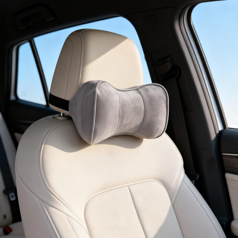 Car Neck Support Pillow Recliner Headrest Pillow for Neck Pain Relief Tan