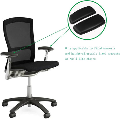Armrest Pads for Knoll Life Chair Fixed and Height Adjustable Only Not Compatible with 4D High Performance Models Replacement Armrest Cushions Black (Pair)