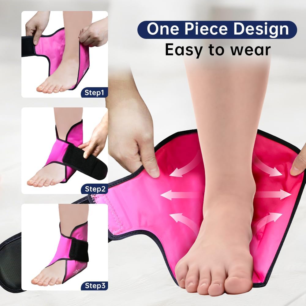 Ankle Ice Pack Wrap for Swelling Foot Heel Pain Relief Reusable Gel-1Pack