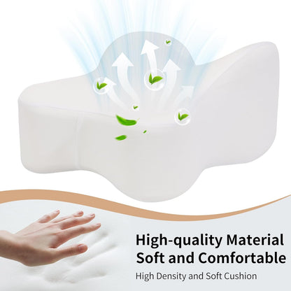 Pregnancy Knee Pillow for Side Sleepers with Strap, Memory Foam Leg Pillow for Sciatica Pain Relief, Hip & Back Support, Alignment Cushion for Pregnant Women, Post Surgery Leg Elevation (Gray)