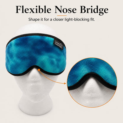 Dream Essentials Utopia Blackout Sleep Mask with Wide Cradle Band, Adjustable Plush Eye Mask for Side Sleepers, Flexible Nose Bridge, Handmade in USA, Travel & Naps