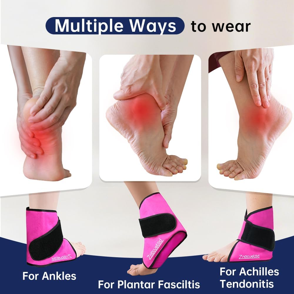 Ankle Ice Pack Wrap for Swelling Foot Heel Pain Relief Reusable Gel-1Pack