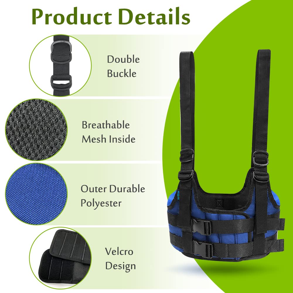 Back Stretcher, Lumbar Traction Device, Spine Decompression Belt for Pain Relief, Spinal Back Stretcher Belt, Thoracic Spinal Decompression Harness, Portable Stretching Device (Medium)