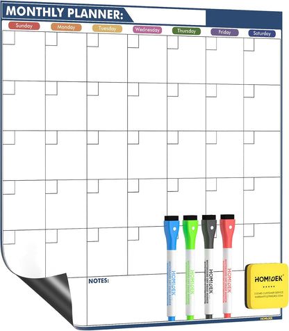 Magnetic Fridge Calendar Magnet, Dry Erase Whiteboard Calendar and Family Chore Chart for Adults with Magnetic List, Dry Erase Markers and Eraser - 14 x 11 Inches