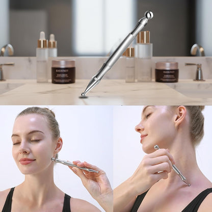 Stainless Steel Dual Head Facial Reflexology Tools,Body Point Probe Pen &Trigger Point Massager Tool for Deep Tissue (P-L)