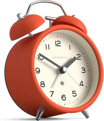 NEWGATE® Charlie Bell Echo Alarm Clock | Modern take on Classic Twin Bell Clock | Yellow | Easy to Read Numbers | Ideal for Bedside, Desk or Shelf | Modern Retro Bedroom & Office Accessory