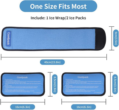 Comfpack Cold Therapy Wrap with 2 Packs for Pain Relief, Reusable Gel Ice Packs for Foot Plantar, Wrist, Ankle, Great for Sprains, Muscle Pain, Bruises, Injuries | Hot and Cold Ice Packs for Foot Plantar, Wrist, Ankle, Great for Sprains, Muscle Pain,