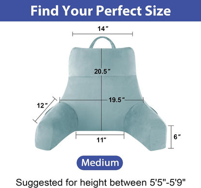 IPYNBAP Back Pillow for Bed Sitting up, Reading Pillow, 18 Inch, Grey