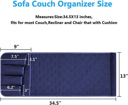 Armchair Caddy for Recliner, Non Slip Sofa Arm Organizer, Sage Green | 5-Pocket Recliner Armrest Organizer, Couch Side Storage Holder for Remotes, Cell Phone, Magazines & Tablets, Machine Washable