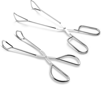 Hiash 9-Inch Heavy Duty Stainless Steel Kitchen Tongs - Comfortable Ergonomic Grip, Scissor Design, Heat Resistant for BBQ and Cooking