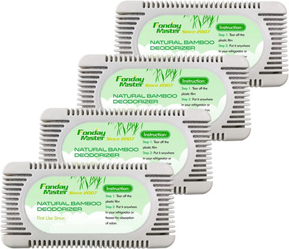 2Packs Fonday Bamboo Charcoal Refrigerator Deodorizer, Odor Eliminator | Reusable air freshener, More effective than baking soda, For fridges freezers, coolers & lunch Boxes