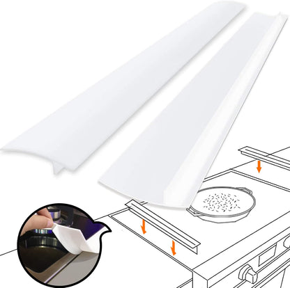 Silicone Gap Covers, (2 PCS) Silicone Stove Gap(21 Inches, Semi Clear) | Filler Stopper Kitchen Stove Gap Covers - Flexible Stoves Counter Gap Cover, Food Grade