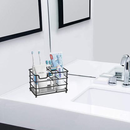 HBlife Toothbrush Holders for Bathroom, 5 Slots Silver Stainless Steel Bathroom Accessories Organizer